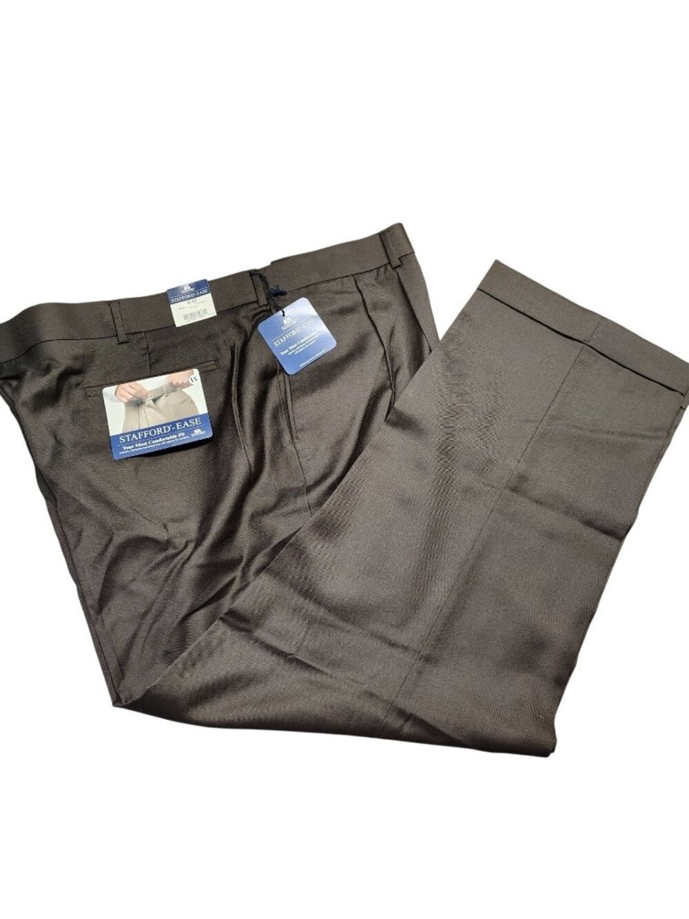 Stafford Wool Dress Pants Men's 52x31 Brown Comfort Waist NWT